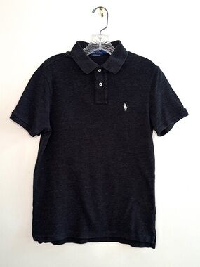 Polo Ralph Lauren Men's Size Medium Dark Charcoal Grey Timeless Polo Shirt